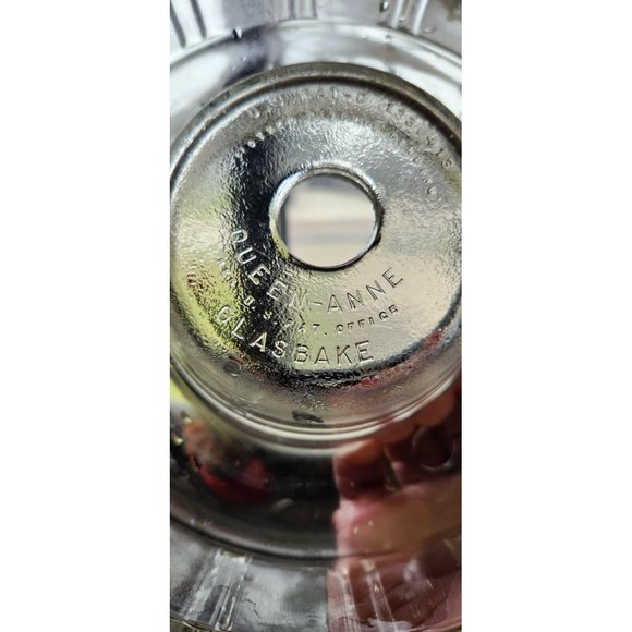 Hazel Atlas Queen Anne Glasbake Bundt Ring Oven Clear Glass Dish Mold Vintage - Picture 3 of 13